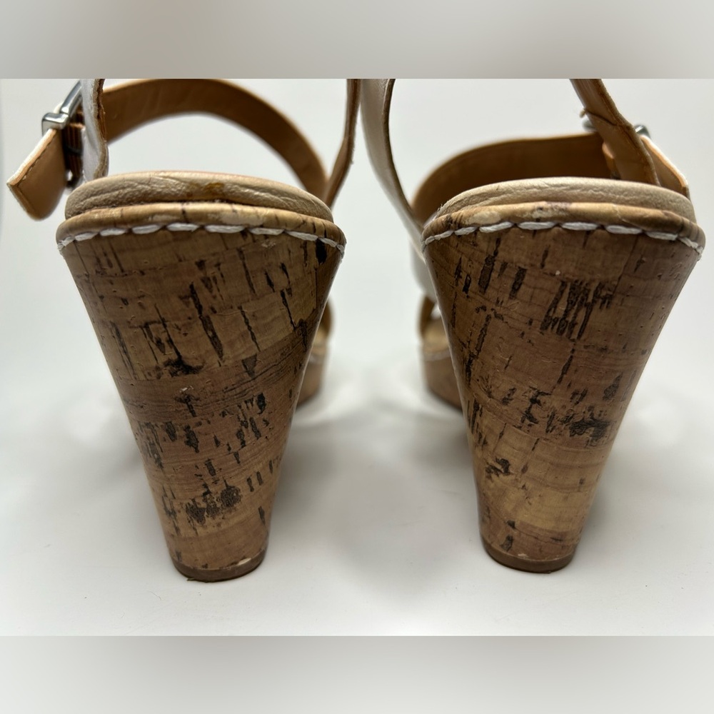 B.O.C. Schirra White Casual Open Toe Platform Cork Wedge Heel Sandal Size 11 - Picture 3 of 14